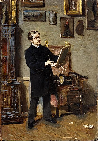 File:Giovanni Boldini, 1865 - Self-portrait while looking at a painting.jpg