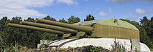 A main battery turret of Gneisenau, a Scharnhorst-class battleship, installed as coastal artillery in Norway; the P-class ships may have carried similar turrets Gneisenau-1.jpg