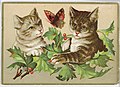 Kitch cat greeting card, c. 1890