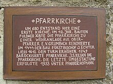 Geschichtstafel an der Pfarrkirche