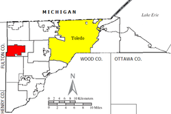 Localização de Harding Township em Lucas County, Ohio