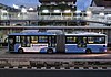 A Transjakarta bus at the Harmoni Central Busway Transit Centre