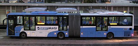 A Scania TransJakarta bus in Harmoni Central Busway Station, Jakarta.