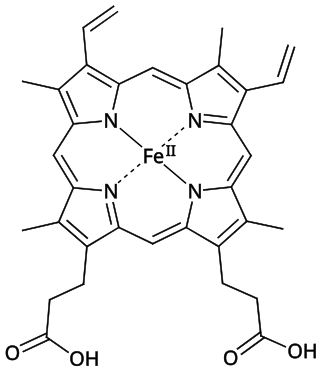 <span class="mw-page-title-main">Heme B</span> Chemical compound