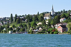 Utsyn mot Herrliberg frå Zürichsjøen