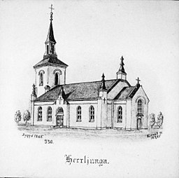 Kyrkan på teckning 1885