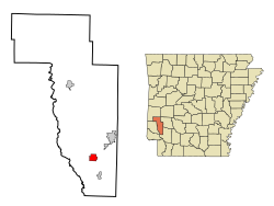 Location in Howard County and the state of آرکنساس