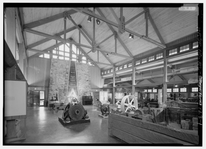 File:INTERIOR VIEW SHOWING DISPLAY OF INSIDE OF BLAST FURNACE AND MACHINERY AND ARTIFACTS INCLUDING A STEAM ENGINE HUB MADE AT THE BRIERFIELD ROLLING MILL (INSCRIBED C.C. HUCKABEE AND HAER ALA,63-BUCK,1-1.tif