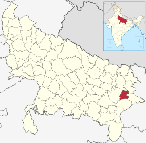 Location of Mau district in Uttar Pradesh