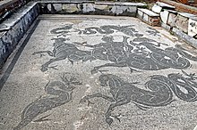 Mosaic of Triton and a Nereid, Baths of Buticosus Italy-0471 (5166970250).jpg