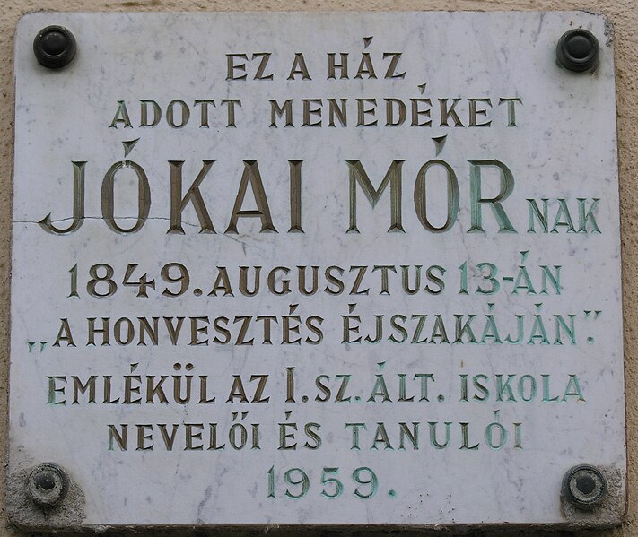 File:Jókai Mór Plaque Gyula.jpg