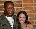 With Amy Acker at a 2004 John Kerry fundraiser.