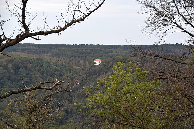 File:Jagdschloss Meiseberg vom Großen Hausberg.jpg