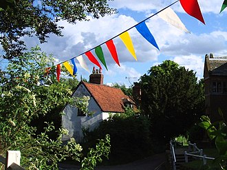 Bunting in the form of triangular flags in the West Midlands, United Kingdom June 19th "Bunting".jpg