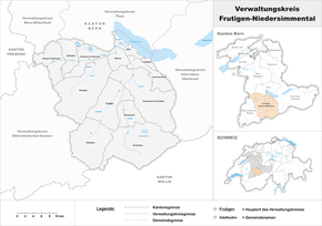 Karte von Verwaltungskreis Frutigen-Niedersimmental