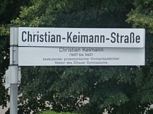 Christian-Keimann-Straße in Zittau (Quelle: Wikimedia)