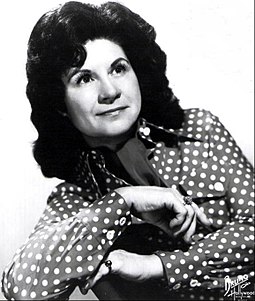 Kitty Wells spent four weeks at number one with "Heartbreak U.S.A." Kitty Wells.jpg