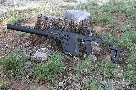 A KRISS Vector, seen here with a suppressor