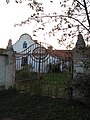 Čeština: Modrý dům v Laciné. Okres Strakonice, Česká republika.