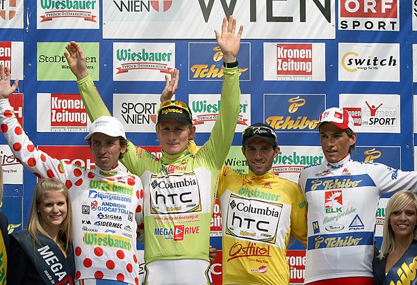 Victory podium at the 2009 Tour of Austria