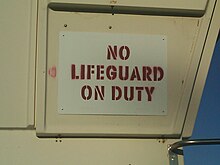 Picture of a lifeguard warning sign taken in Santa Barbara, California, in 2011 Lifeguard warnings.jpg