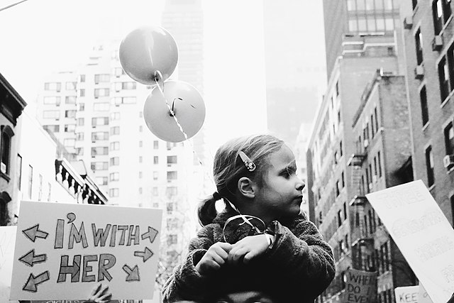 Little girl at Women's March