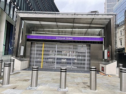 Liverpool Street Elizabeth line station entrance