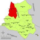 Расположение муниципалитета Кортес-де-Ареносо на карте провинции