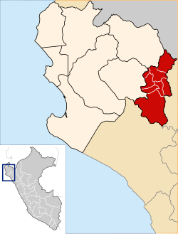 Location of Huancabamba in the Piura Region