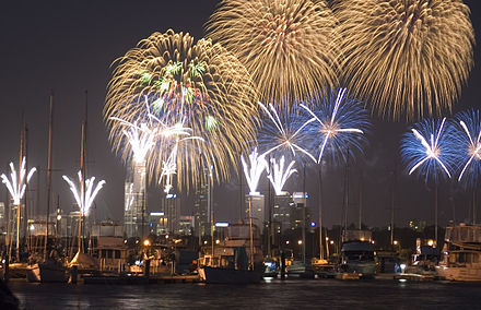 Fireworks over Perth to mark Australia Day