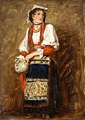 Study of an Italian peasant girl in ciociaro costume