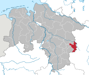 Lage des Landkreis Helmstedt in Niedersachsen (anklickbare Karte)
