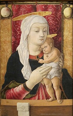 Huldschinsky Madonna (c. 1460) by Carlo Crivelli Madonna and Child by Carlo Crivelli, San Diego Museum of Art.JPG