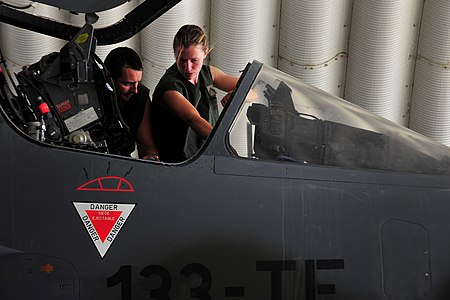 Inspection of an aircraft in Afghanistan