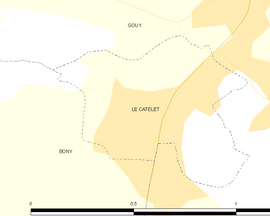 Mapa obce Le Catelet