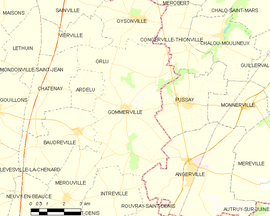 Mapa obce Gommerville
