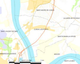 Mapa obce Cubzac-les-Ponts