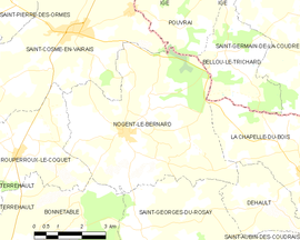 Mapa obce Nogent-le-Bernard