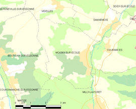 Mapa obce Moigny-sur-École