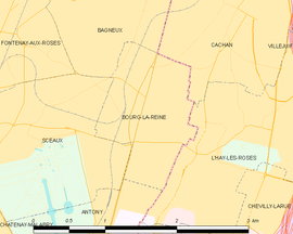 Mapa obce Bourg-la-Reine