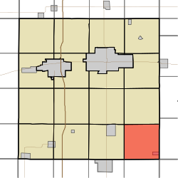 Dougherty Township, Cerro Gordo County, Iowa.svg'yi vurgulayan harita