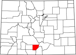 Karte von Alamosa County innerhalb von Colorado