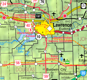 2005 KDOT Map of Douglas County (map legend) Map of Douglas Co, Ks, USA.png