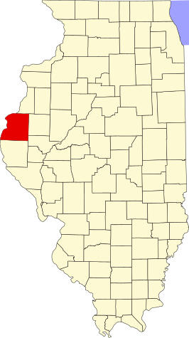 Locatie van Hancock County in Illinois