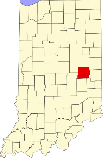 Location of Henry County in Indiana Map of Indiana highlighting Henry County.svg