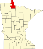 Map of Minnesota highlighting Lake of the Woods County Map of Minnesota highlighting Lake of the Woods County.svg