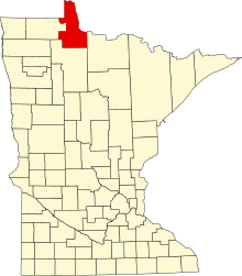 Mappa del Minnesota evidenziando Lake of the Woods County.svg