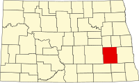 Locatie van Barnes County in North Dakota