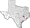 Washington County map Map of Texas highlighting Washington County.svg