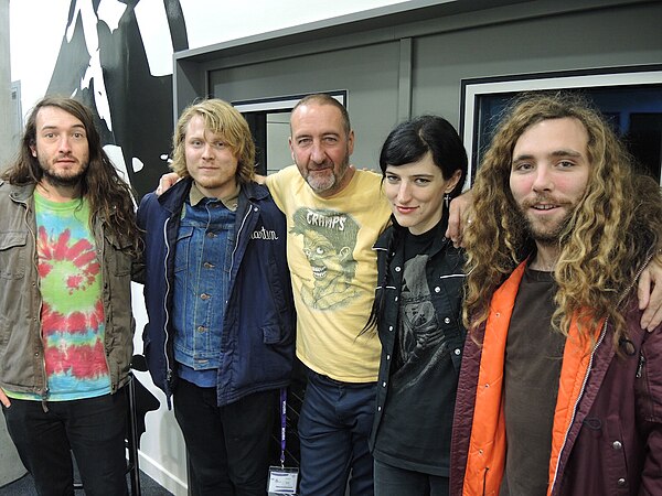 Riley (middle) with Ty Segall and band in 2014